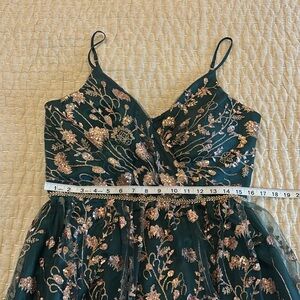 Soiéblu XL Green with Gold embroidery Maxi Dress